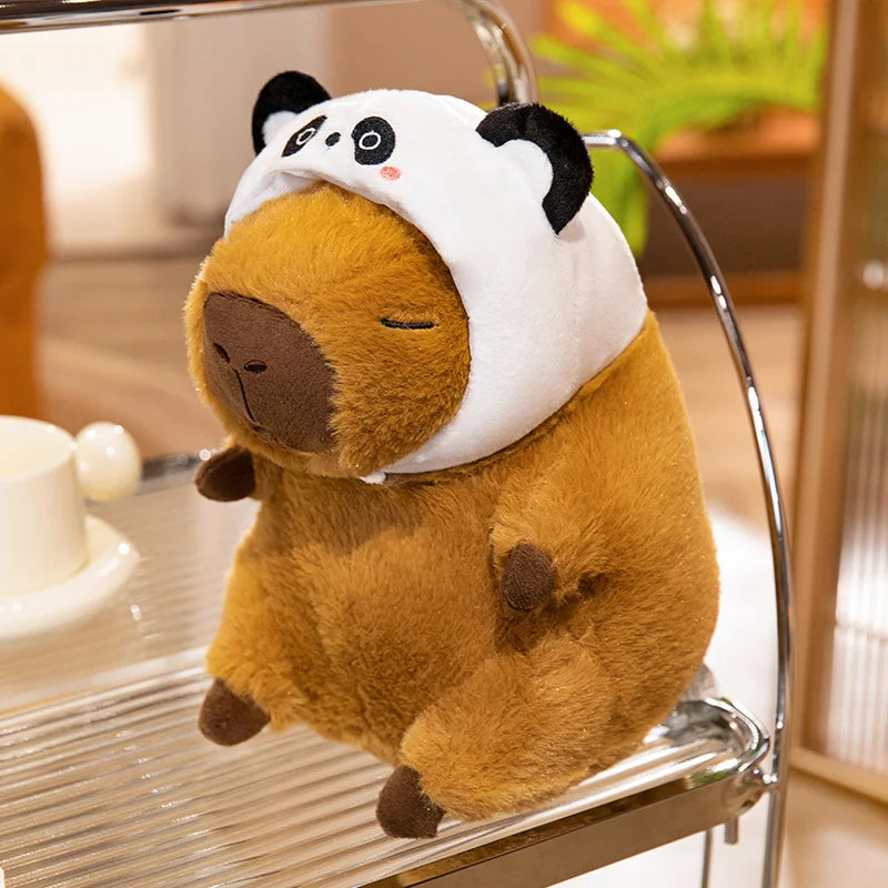 Cute Capybara With Animal/Fruit Hat Plush Toys 25/35/45cm - 4 Styles