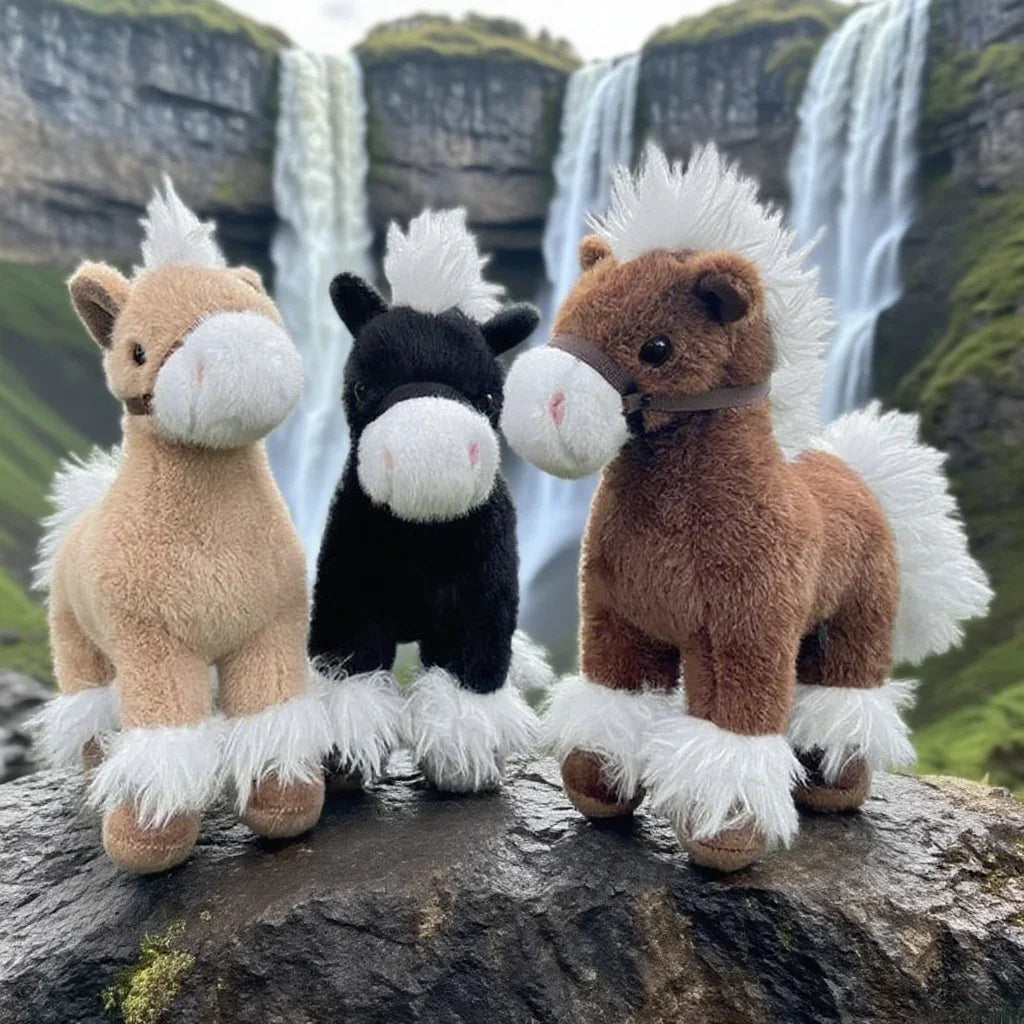 Cute Horse Plush Toys 27cm - Brown/Black/Khaki