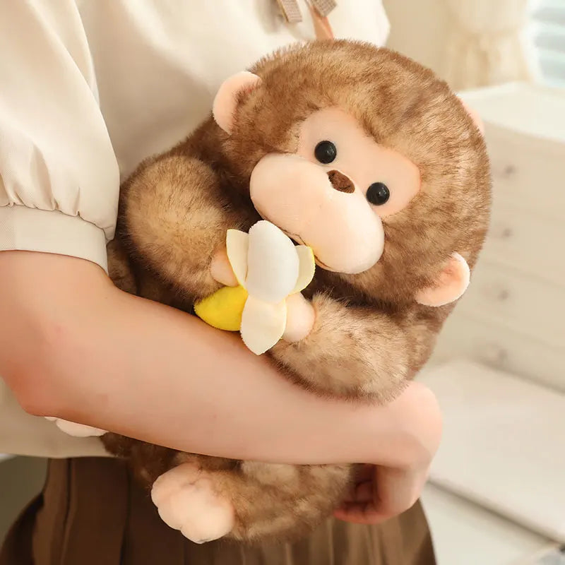 Cute Monkey With Banana Plush Toys 23/30/40cm - Yellow/Brown