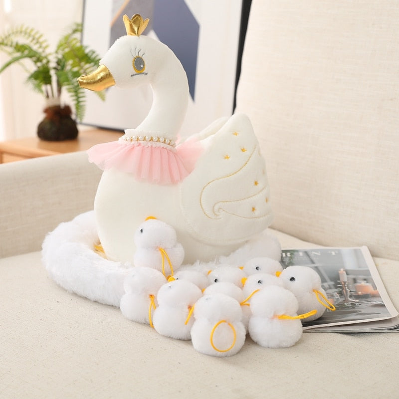 Swan Series Plush Toys (Swan with 10 Baby Swans and Nest Sets)