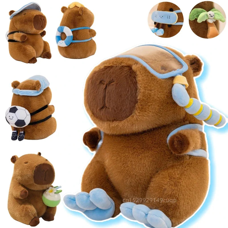 Cute Capybara With Ice Cream/Coconut Or With Bags(Sports) Plush Toys 22/30cm - 8 Styles