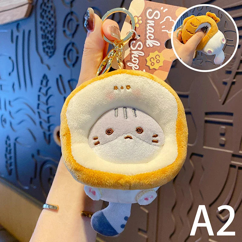 Cute Cat Plush Keychains 10cm - 4 Styles