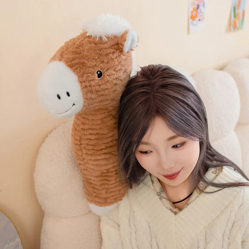 Cute Horse  Plush Pillows 50cm - White/Black/Brown