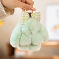 Bunny With Bow Plush Keychains (Green/White/Grey/Pink/Brown)- 8 Styles