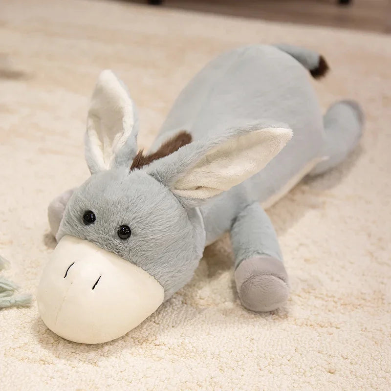 Cute Donkey Plush Pillow 50/65/90/110cm - Grey/Blue/Pink