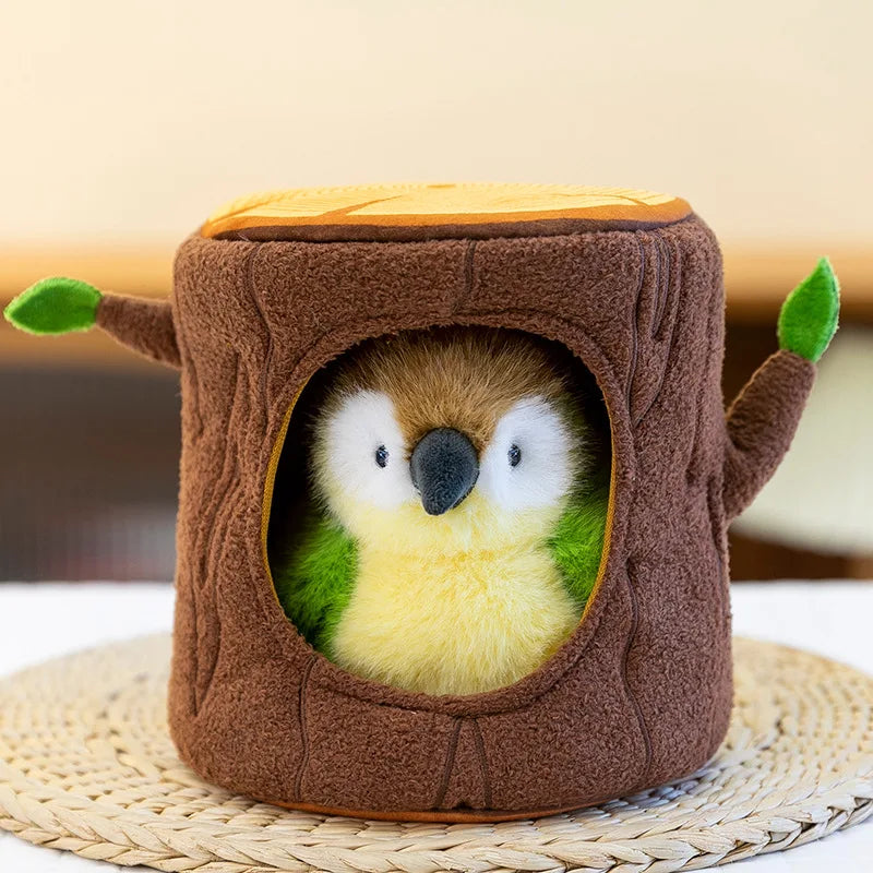 Cute Bird With/Without Leaf/Stump Plush Toys 20cm Or Plush Keychains 12cm