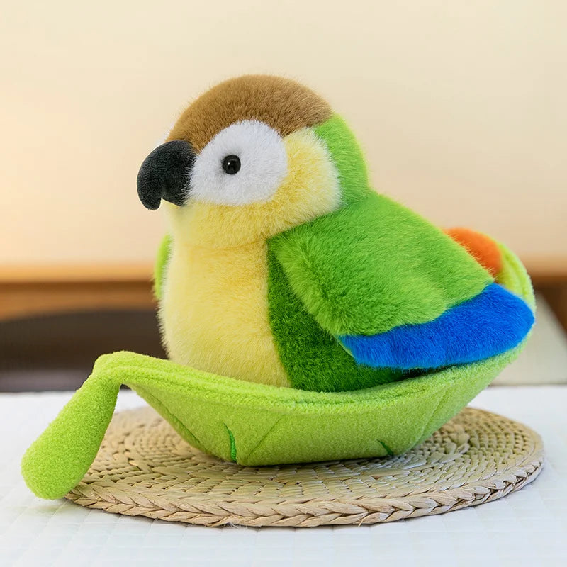 Cute Bird With/Without Leaf/Stump Plush Toys 20cm Or Plush Keychains 12cm