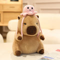Cute Capybara With Seal/Crocodile/Duck/Octopus/Shark Bag With/Without Flower Hat Plush Toys 20/30/40cm
