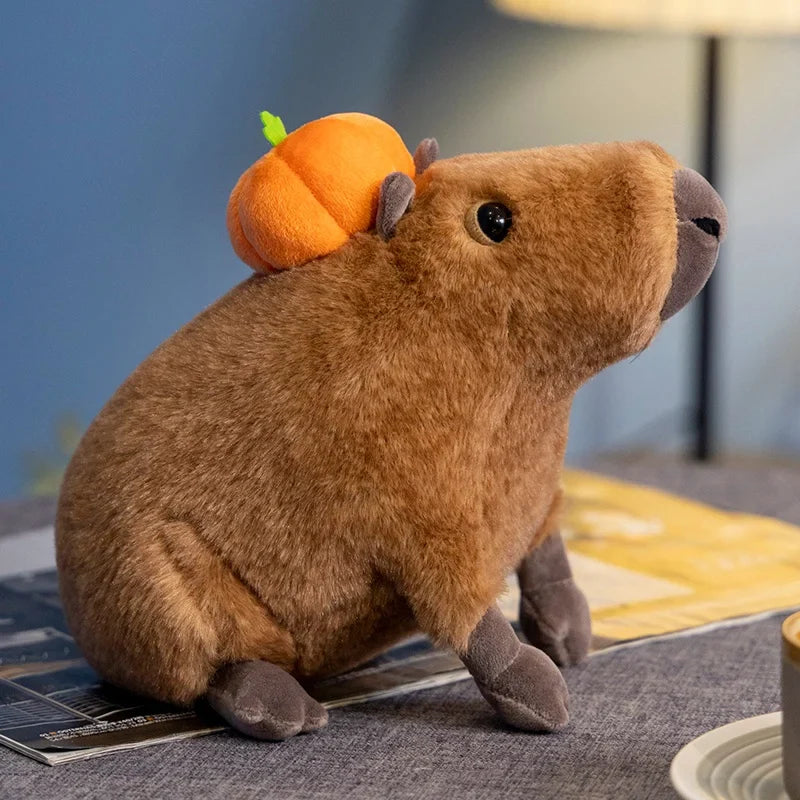 Cute Capybara With Pumpkin Plush Toys 30cm