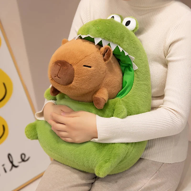 Cute Capybara With Green Dinosaur Plush Toys 30/40cm