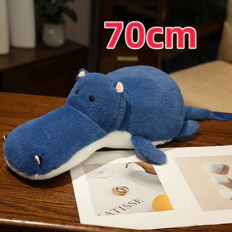 Cute Flamingo/Hippo Round Shaped Plush Toys 50-95cm (Pink/White/Blue)
