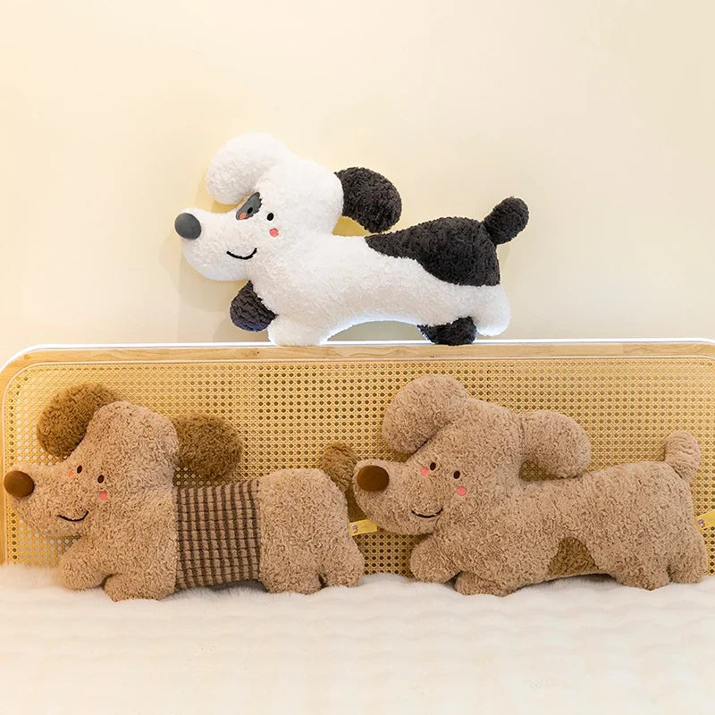 Cute Dog Plush Pillows 60cm - Black/Brown