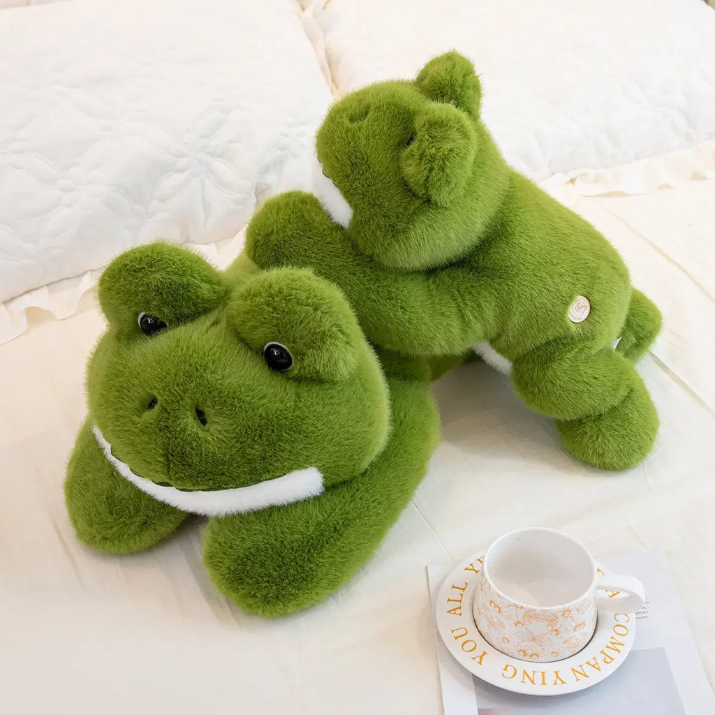 Cute Lying Green Frog Plush Toys 30/45/60cm