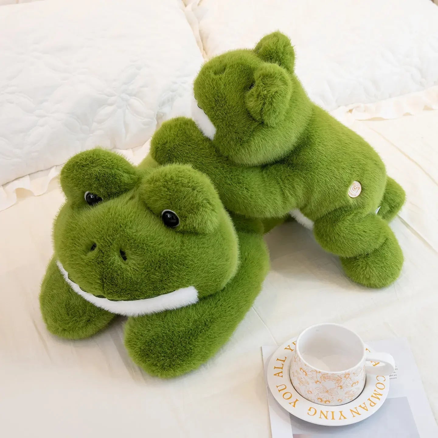 Cute Lying Green Frog Plush Toys 30/45/60cm