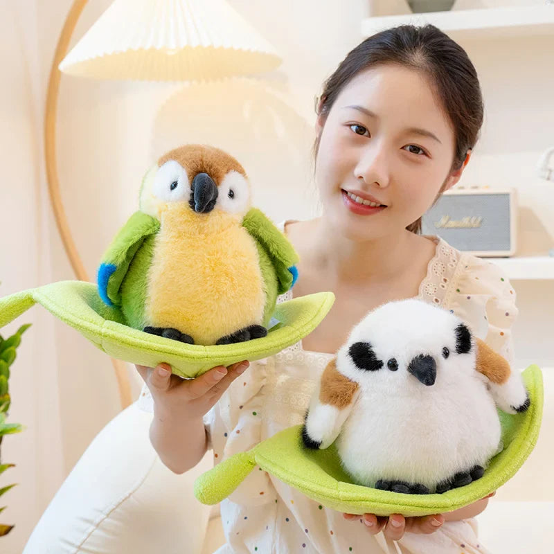 Cute Bird With/Without Leaf/Stump Plush Toys 20cm Or Plush Keychains 12cm