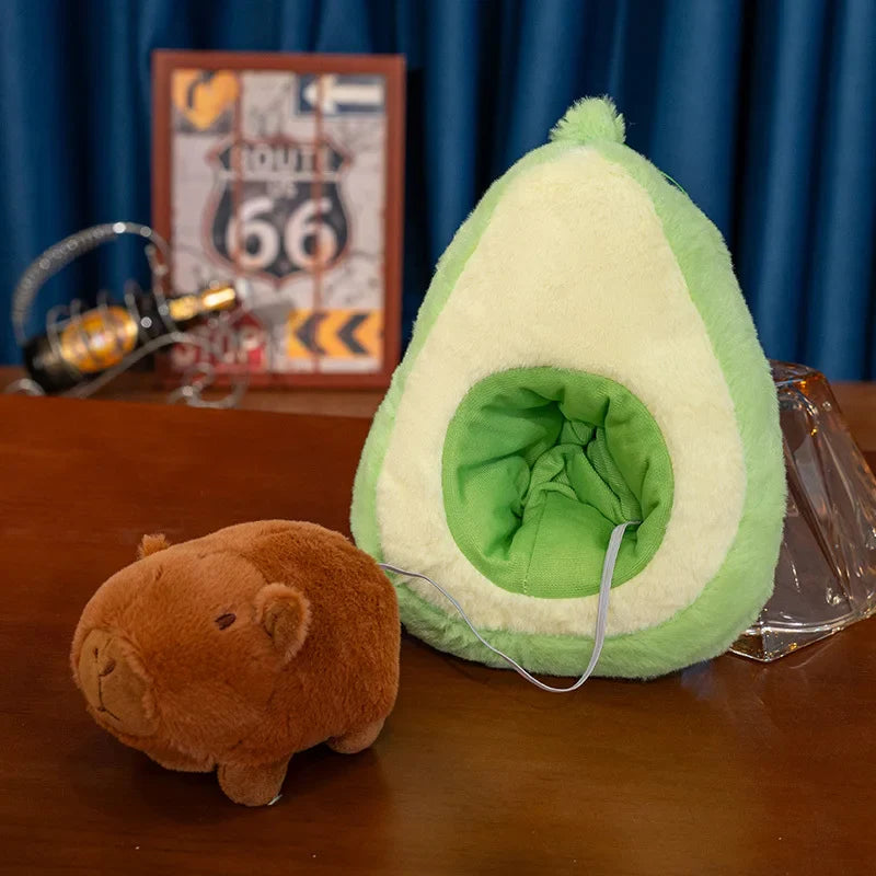 Cute Capybara With Avocado/Banana/Carrot/Strawberry/Baguette Plush Toys 25cm