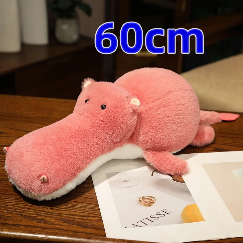 Cute Flamingo/Hippo Round Shaped Plush Toys 50-95cm (Pink/White/Blue)
