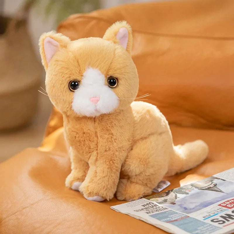 Cute Sitting Cat Plush Toys 25cm (Orange/Black/White/Grey) - 5 Styles