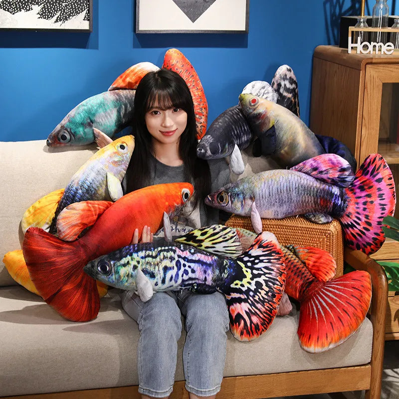 Fish (Guppy) Lifelike Plush Toys 40/60cm - 8 Styles