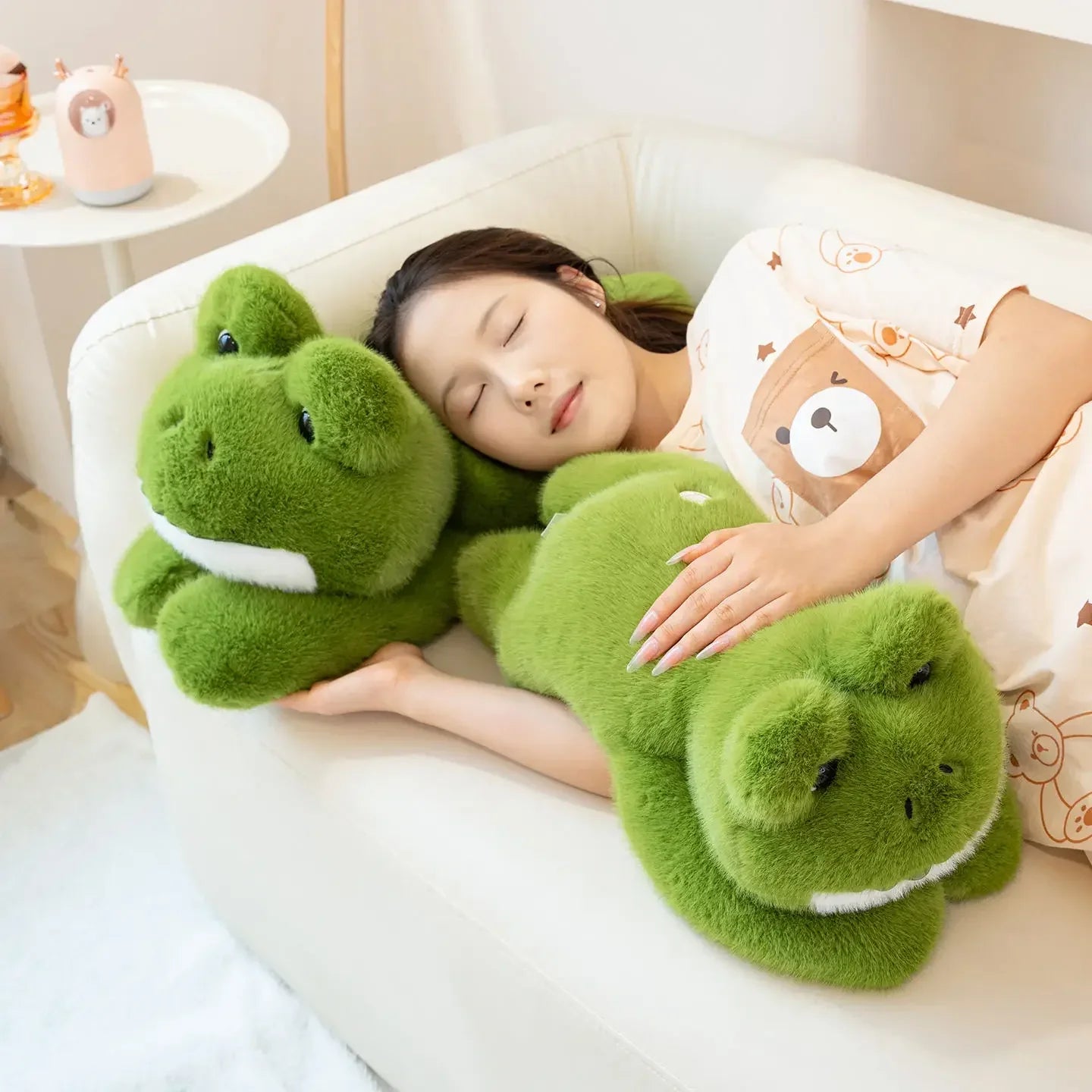 Cute Lying Green Frog Plush Toys 30/45/60cm
