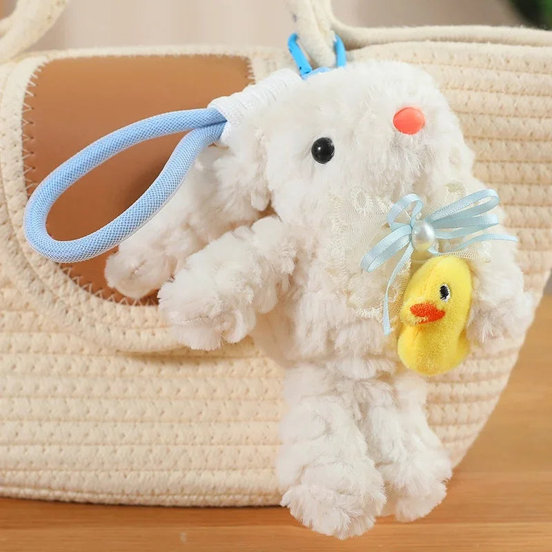 Cute White Bunny With Dress Plush Keychains 20cm - 9 Styles