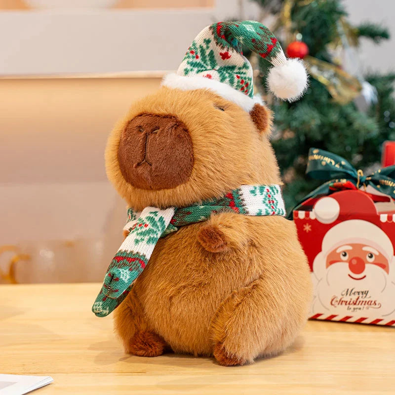 Cute Capybara With Christmas(Hat/Candy/Tree/Apple/Scarf) Plush Toys 25cm - 4 Styles