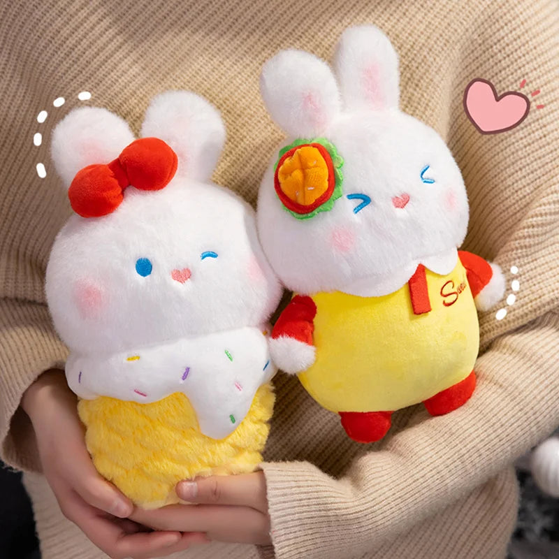 Cute White Rabbit Plush Toys 25/40/60cm or Plush Keychains 12cm