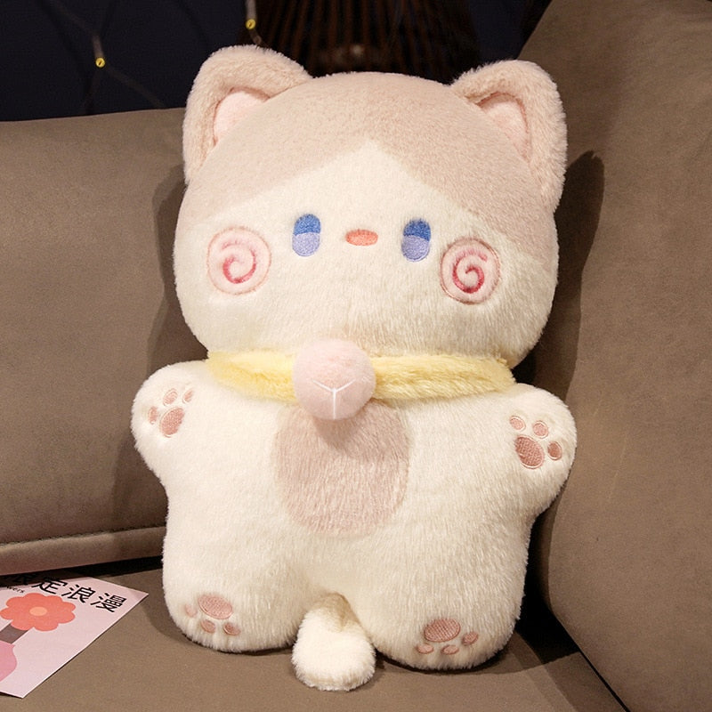 Cute Cat Plush Toys 40cm - White/Grey/Khaki
