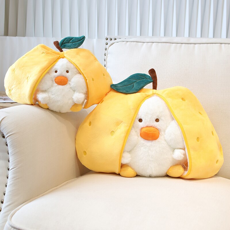 Funny Duck In Pear/Heart Bag Plush Toys 20cm/35cm
