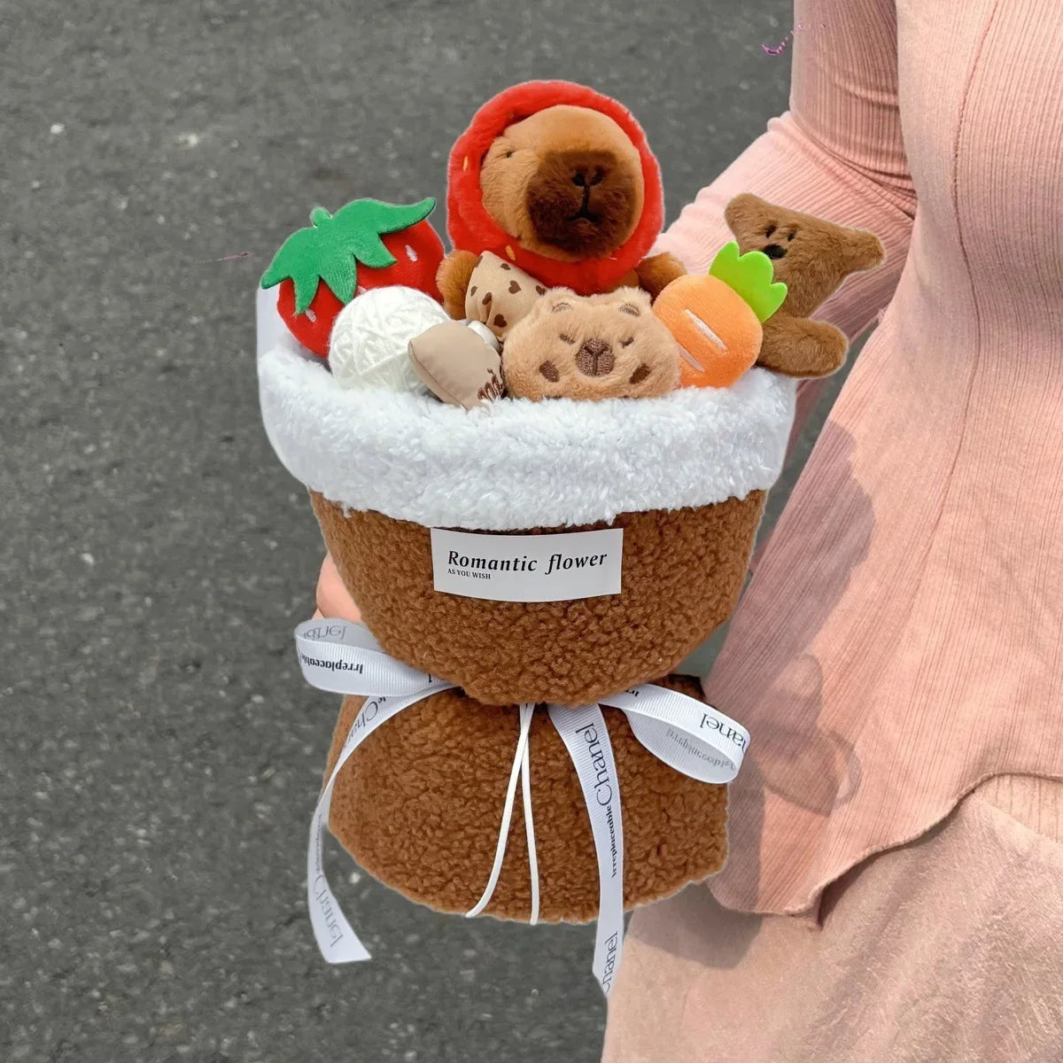 Cute Capybara With Flower Plush Bouquet - 7 Styles