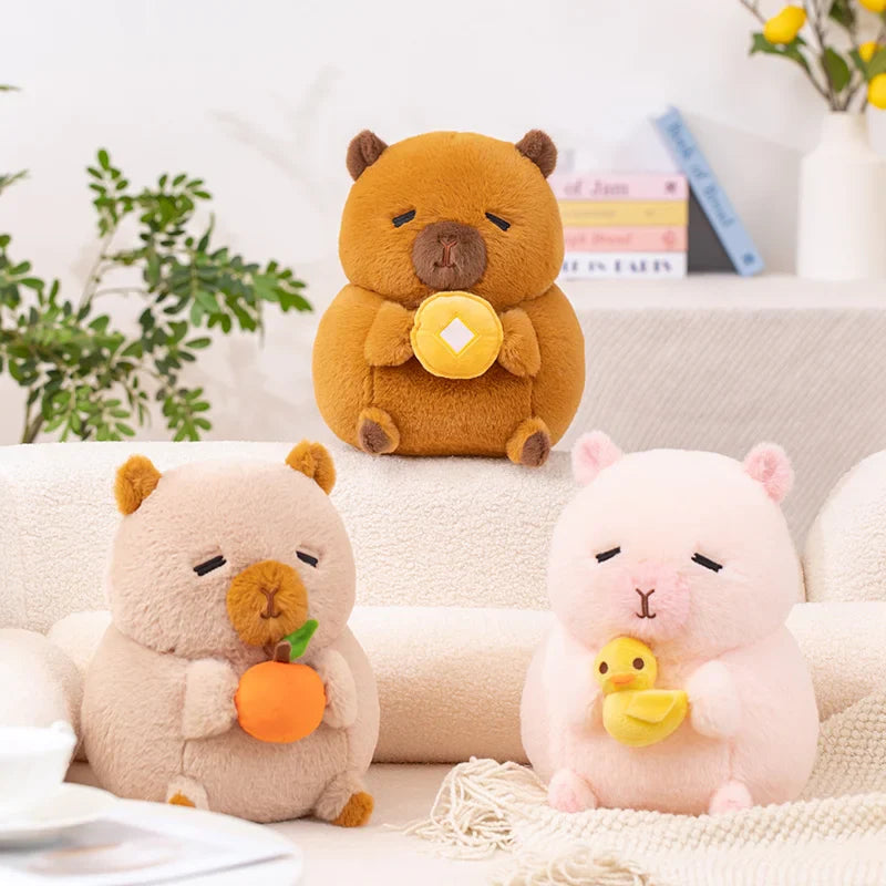 Cute Chubby Capybara Plush Toys 30cm - Brown/Pink/Khaki