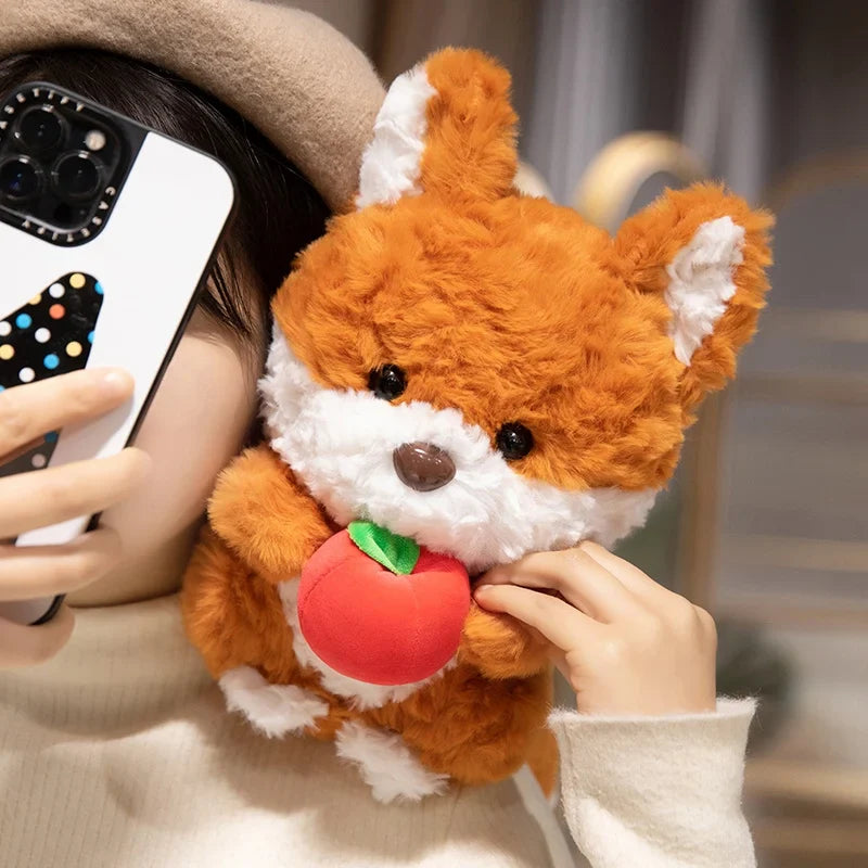 Cute Fox/Squirrel Holding Fruit Plush Toy 24cm