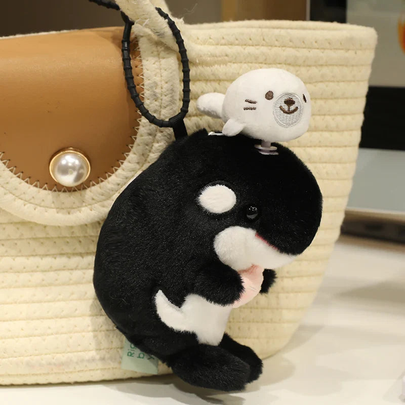 Cute Aquatic Animal (Seal/Otter/Platypus/Shark/Whale) Plush Keychains 15cm