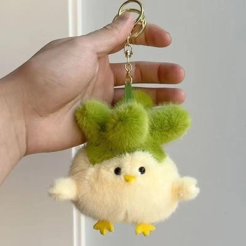 Cute Vegetable Bird Plush Keychains 11cm - Yellow/Pink/White