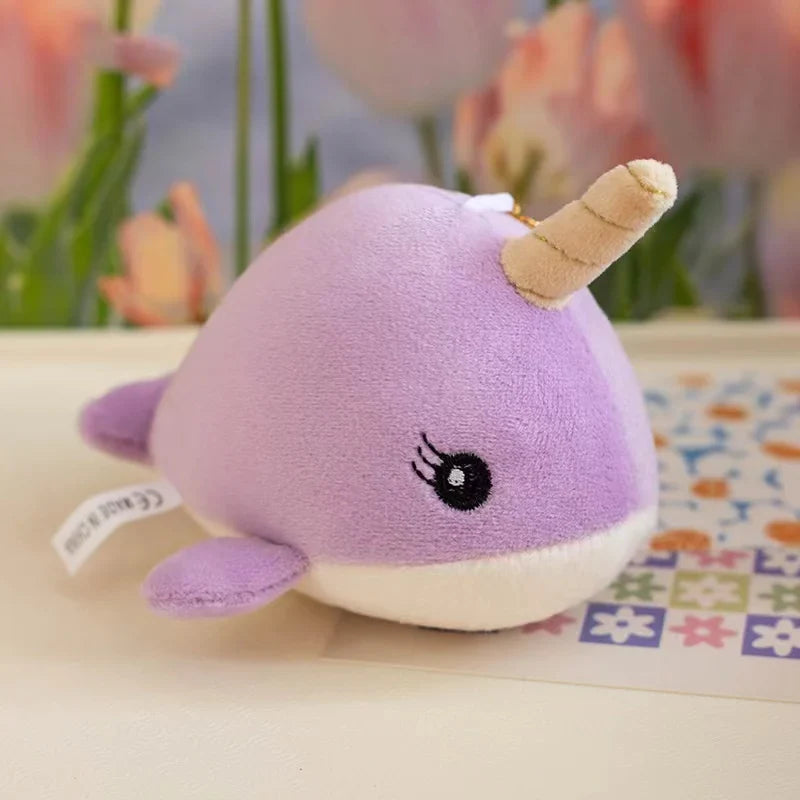 Cute Narwhal (With Oepn/Close Eyes) Plush Keychains - 16 Styles
