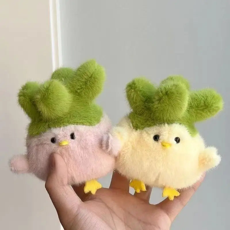 Cute Vegetable Bird Plush Keychains 11cm - Yellow/Pink/White