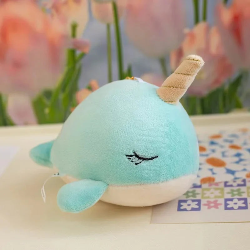 Cute Narwhal (With Oepn/Close Eyes) Plush Keychains - 16 Styles