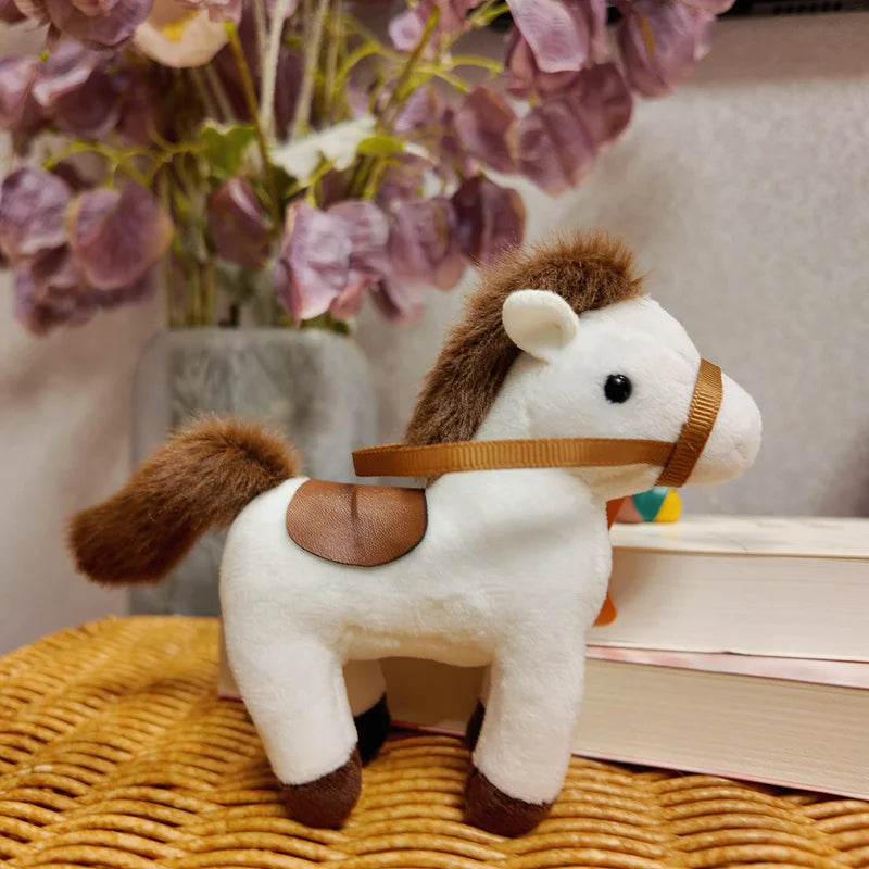 Cute Horse Plush Keychains 12cm - Grey/Brown/White