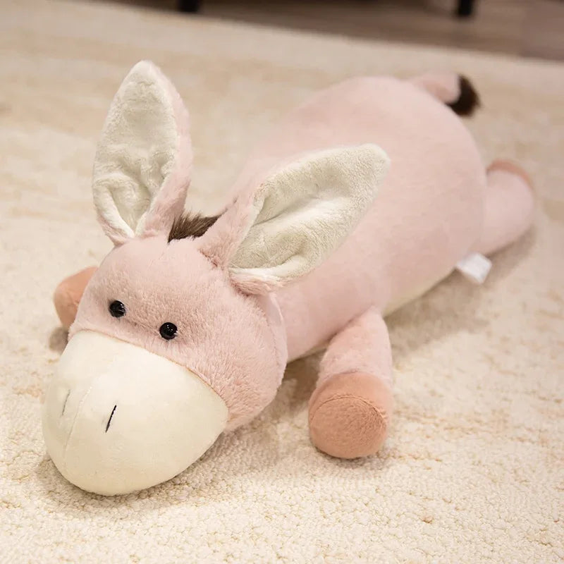 Cute Donkey Plush Pillow 50/65/90/110cm - Grey/Blue/Pink