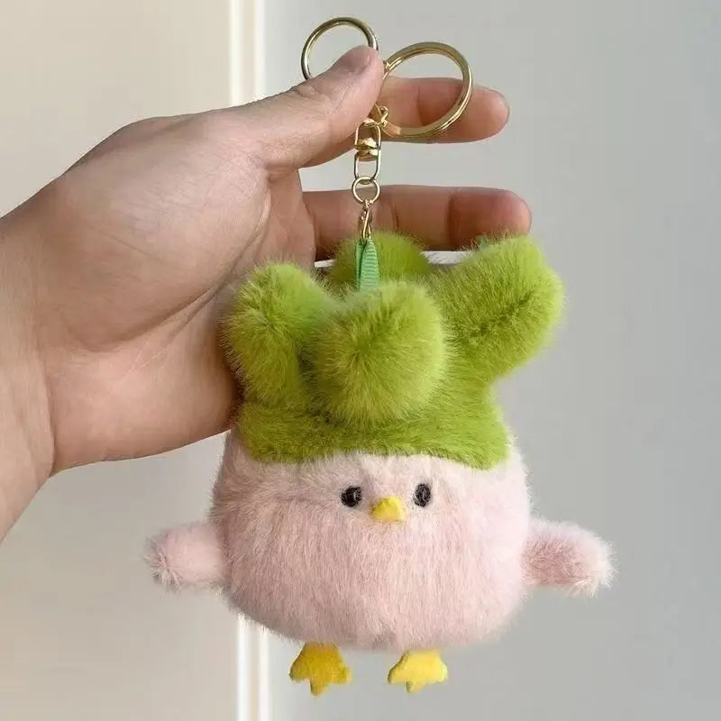Cute Vegetable Bird Plush Keychains 11cm - Yellow/Pink/White