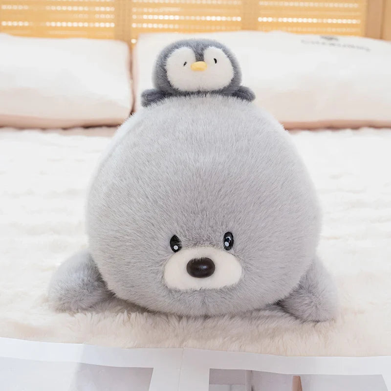 Cute Grey Seal With Penguin Plush Toys 50cm