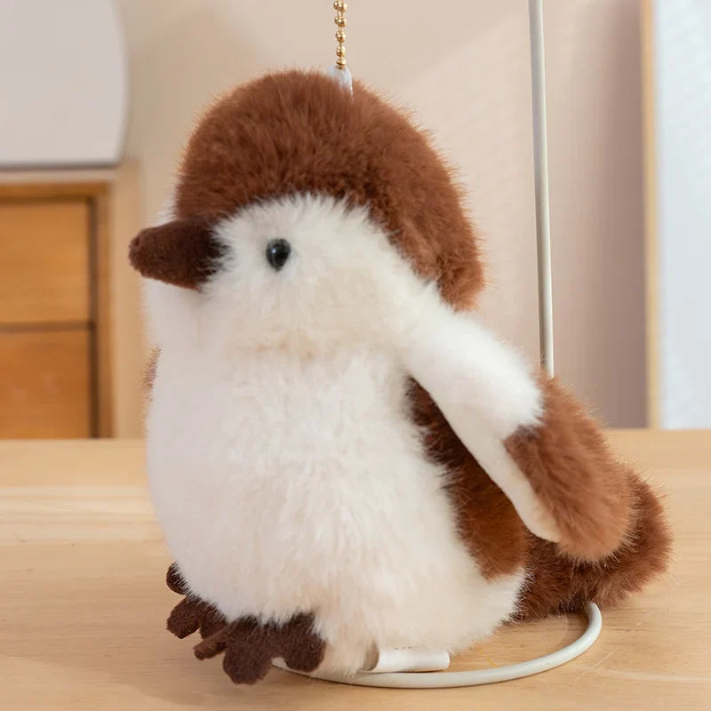 Cute Bird With/Without Leaf/Stump Plush Toys 20cm Or Plush Keychains 12cm