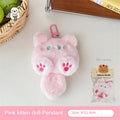 Cute Cat Plush Keychains 11.5x8cm - Pink/White/Brown/Grey
