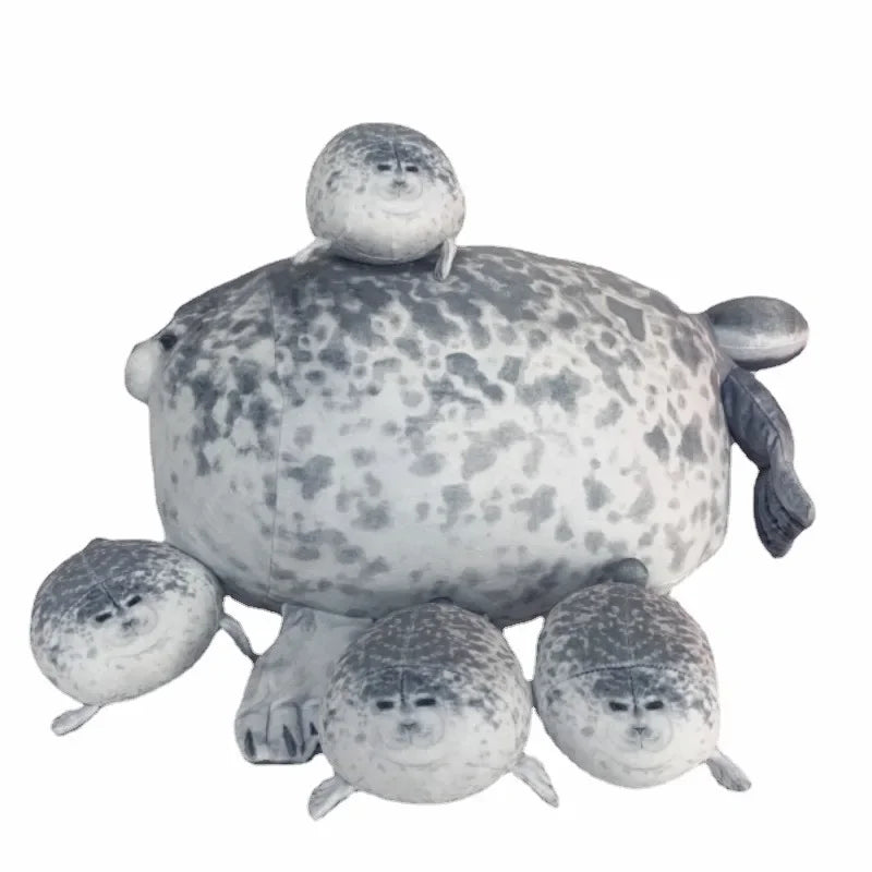 Chubby Seal Plush Pillow Toys  - 2 Styles(Just Pillow Or Pillow with 4 children Plushies)