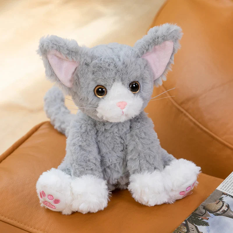 Sitting Cat Plush Toys 25cm (Yellow/Black/White/Grey) - 5 Styles