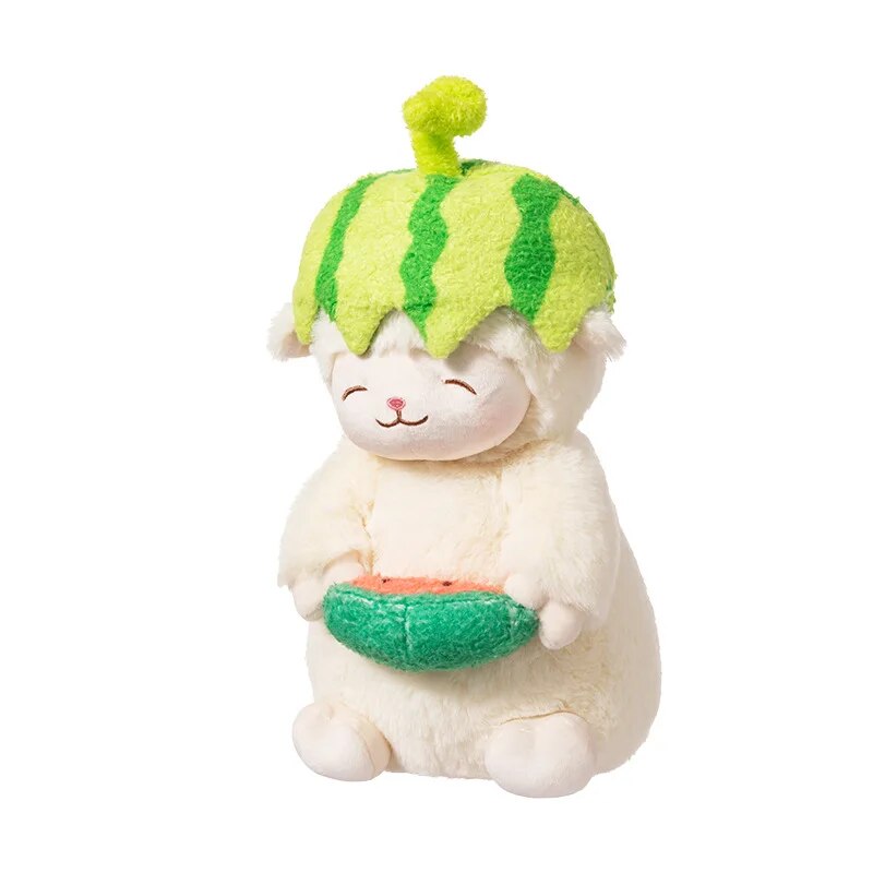 Smiling Sheep/Lamb With Fruit Dress Up/With Flower/With Moon Plush Toys- White/Pink