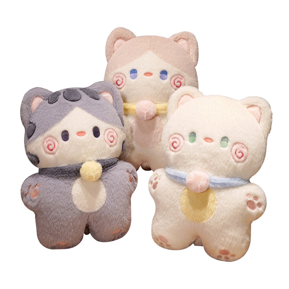 Cute Cat Plush Toys 40cm - White/Grey/Khaki