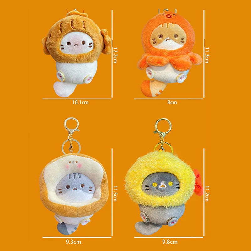 Cute Cat Plush Keychains 10cm - 4 Styles