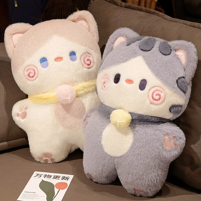 Cute Cat Plush Toys 40cm - White/Grey/Khaki