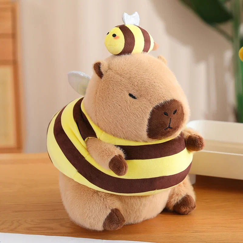 Cute Capybara With Dress Up (Bee/Hamburger/Persimmon) Plush Toys 30/40cm